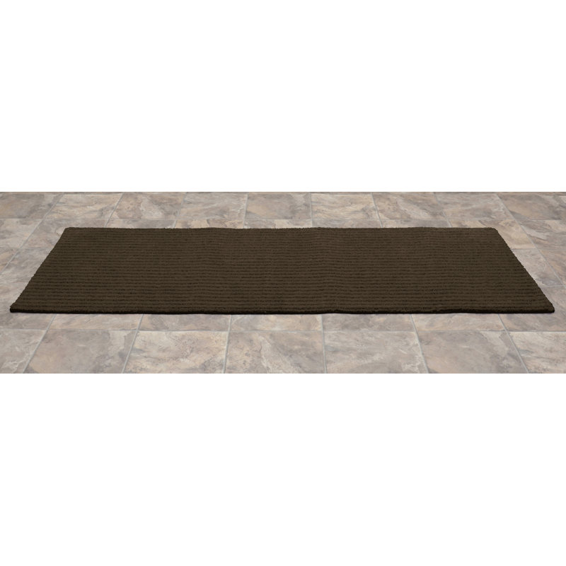 Tapis pour salle de bain en nylon avec envers antidérapant Viridian, Tapis de couloir 22 po x 60 po, Chocolat