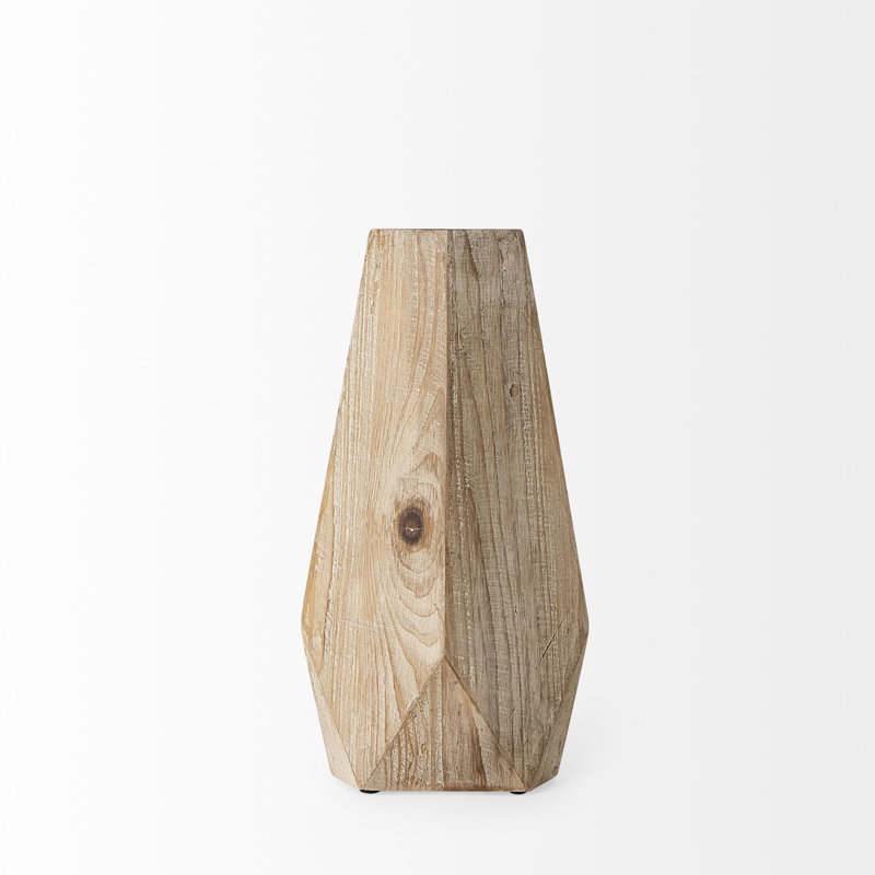 Huberdina Solid Wood Table Vase, 15" H x 5" W x 8" D