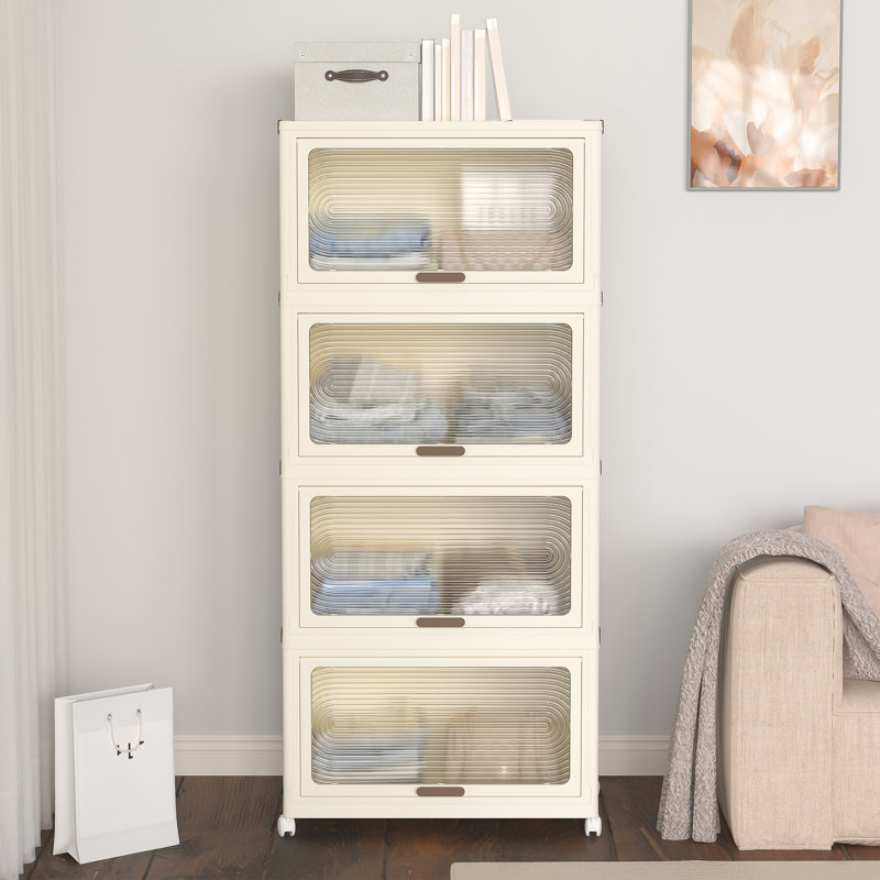 Bacs de rangement en plastique à 4 niveaux avec couvercles 230QT