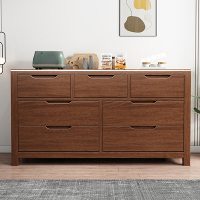 Armoire d'appoint en bois massif brun noisette