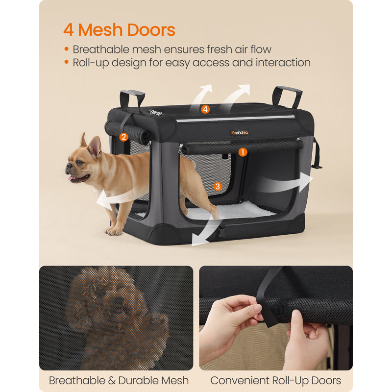 Collapsible Pet Crate, 42cm H x 60cm W x 42cm D