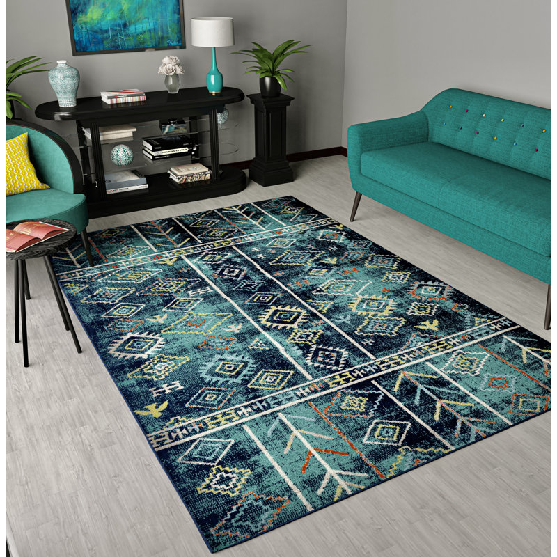 Tapis modernes Iniyaa 444 pour le salon, Rectangle de 5 pi x 8 pi