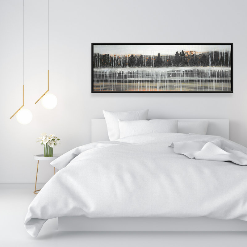 Rainy Fall Landscape, toile | Décoration de chambre grise | Home Art