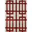 Tapis rectangulaire en soie / laine noué à la main de couleur grenat / beige-88508392