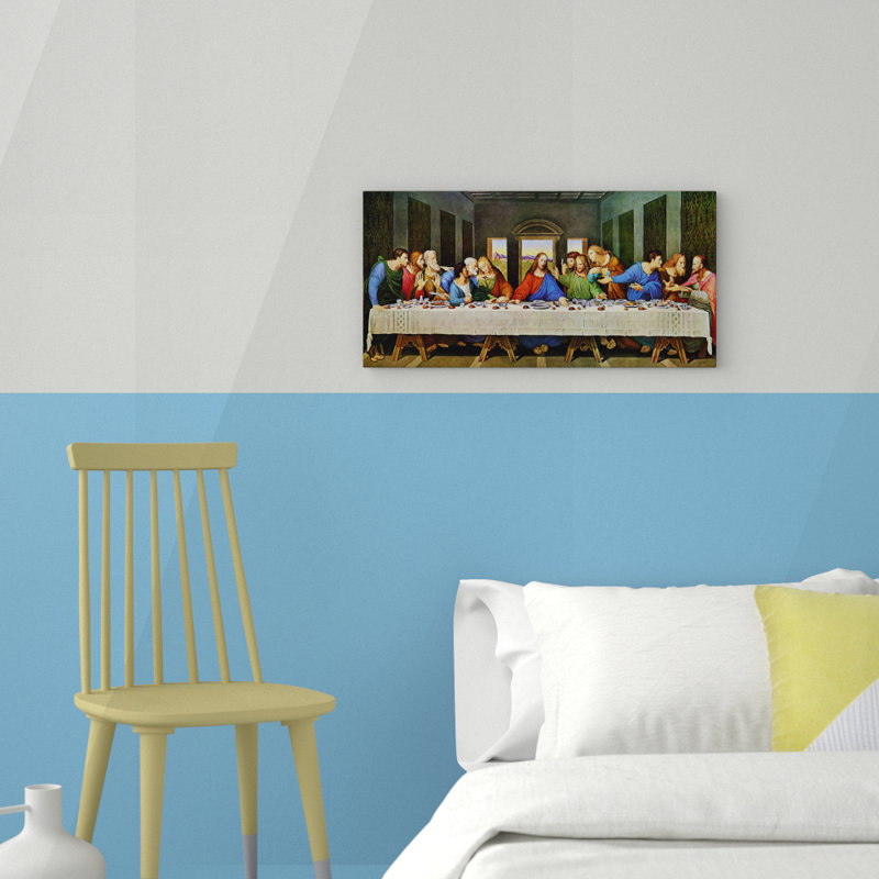 The Restored Last Supper by Leonardo Da Vinci - Wrapped Canvas Painting, 38cm H x 76cm W