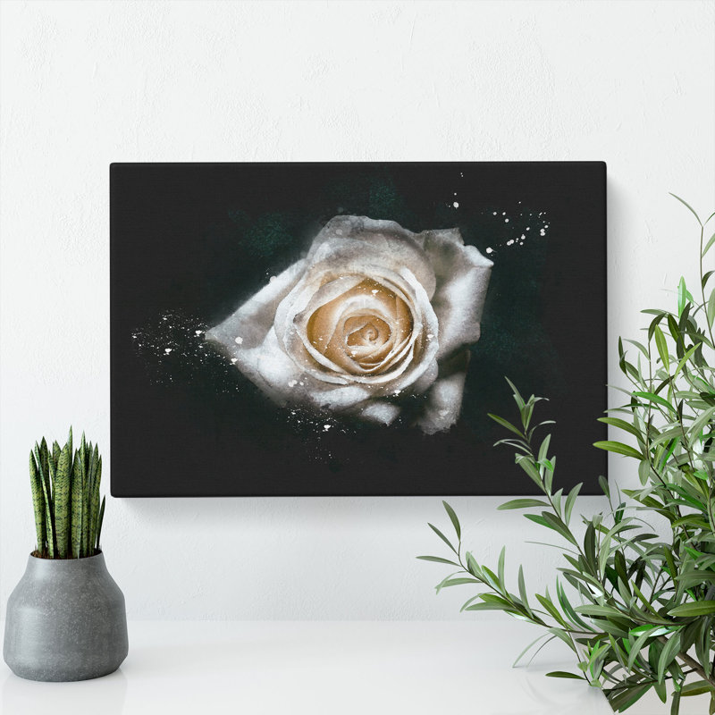 A White Rose - Wrapped Canvas, 60cm H x 91cm W x 3cm D