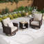 Chaise longue pivotante en osier avec table d'appoint-106891284