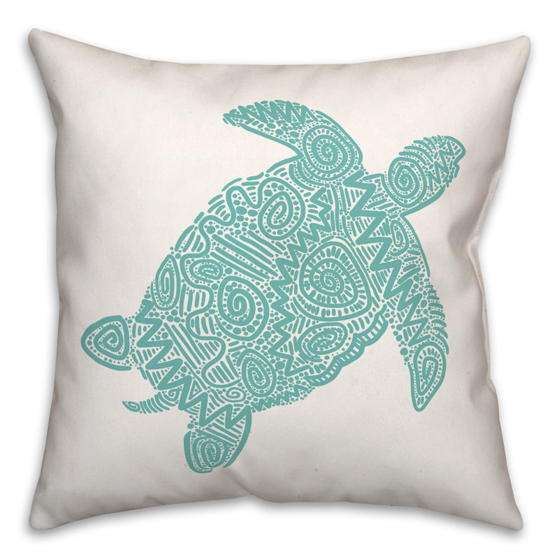 Housse et insert de coussin carré Sea Turtle, Sarcelle