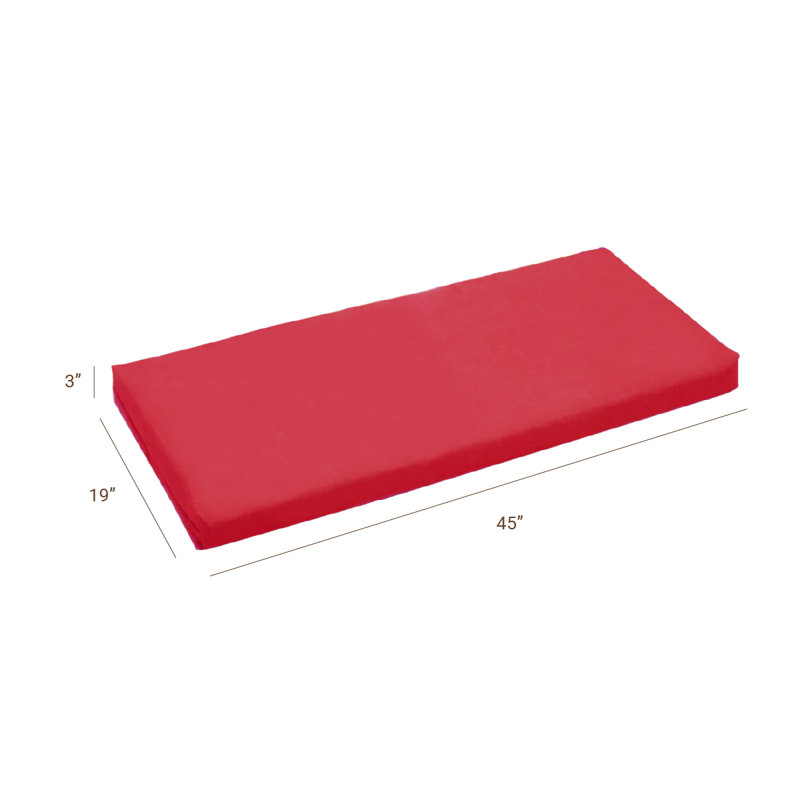 Coussin de siège d'extérieur, 45 po x 19 po, Rouge vif