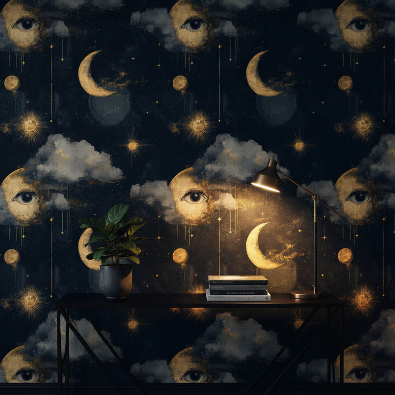 Papier peint céleste mural mystique amovible