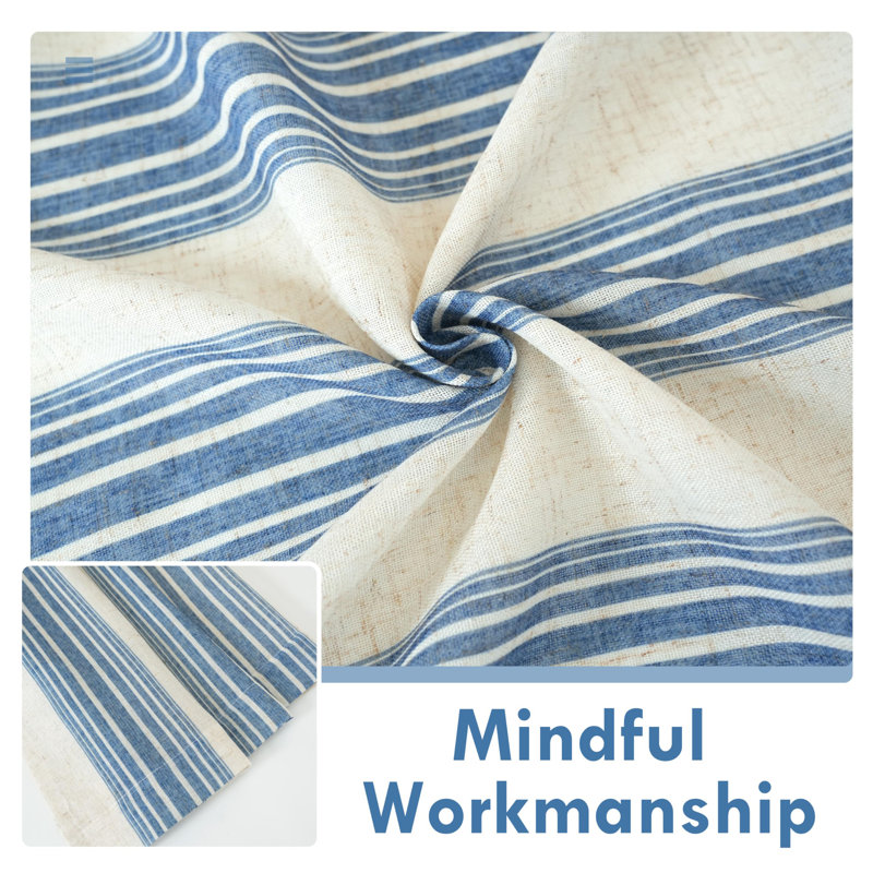 Rideaux semi-transparents avec passe-tringle Chris, Bleu marine jean, L 52 po x L 120 po