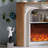 43.31"Retro White Carved Electric Fireplace-118103093