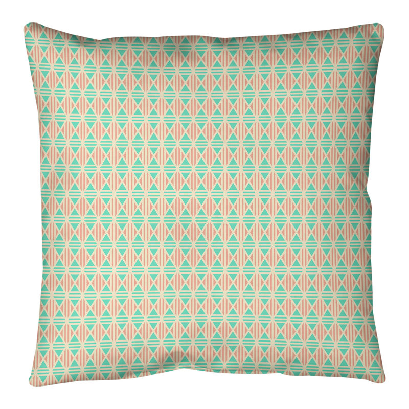 Coussin de sol Katelyn Elizabeth, 28 po x 28 po, Sarcelle / orange