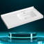 Comptoir de salle de bain simple 43 po x l 22 po à surface solide et décalée avec comptoir blanc avec lavabo et dosseret H 1-3 / 8 po