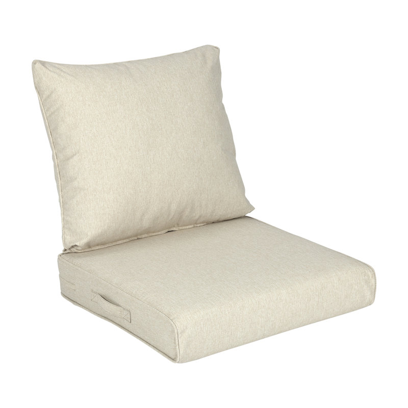 Outdoor Water-resistant Deep Seat Cushion Set, Khaki, 19" W x 19" D