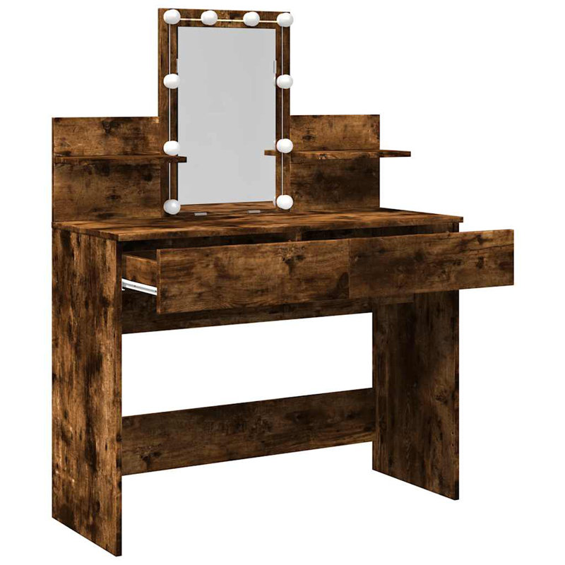 Dressing Table 100 X 40 X 130 Cm Engineered Wood, Smoked Oak