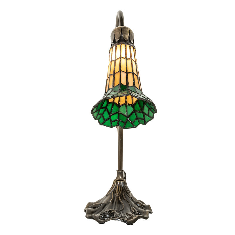 Aveley Arched Table Lamp, Amber/Green