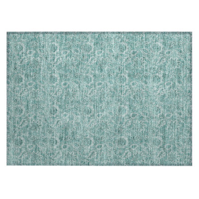 Washable Floral Indoor / Outdoor Rug