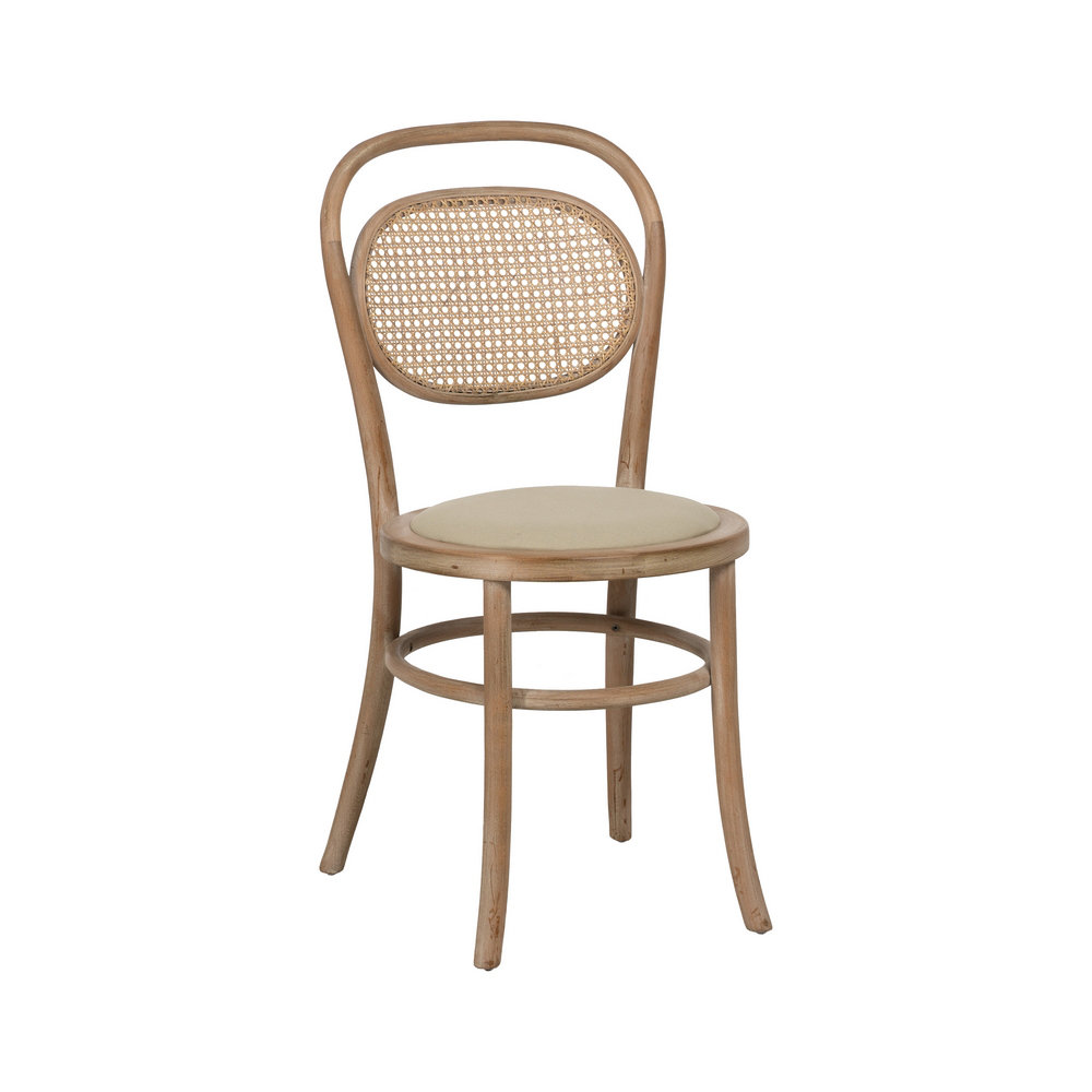 48cm H Upholstered King Louis Back Side Chair in Beige