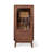Retro Nut-Brown Solid Wood Glass Sideboard