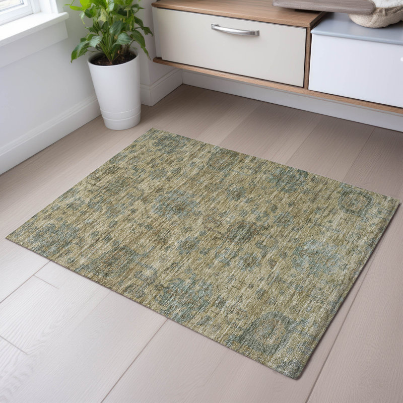 Premium Machine Washable Grafals AMF1105 Damask Rug, Rectangle 1'8" x 2'6"
