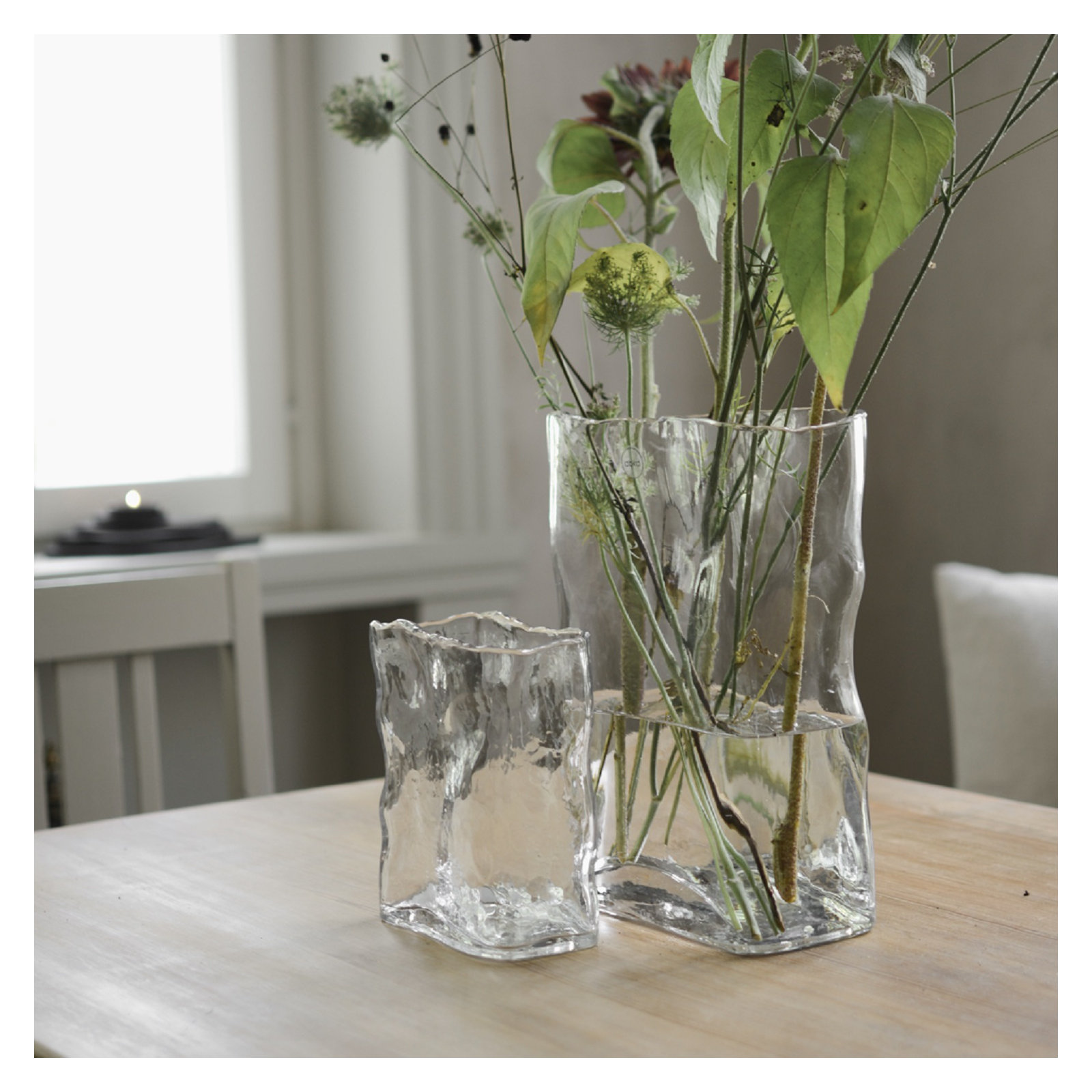 Filia Glass Table Vase, Clear, 7.09" H x 5.91" W x 3.15" D