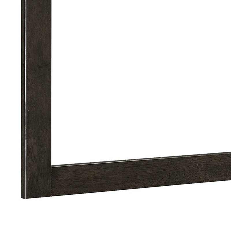Miroir en bois, 34,75 po x 42,25 po, Gris anthracite