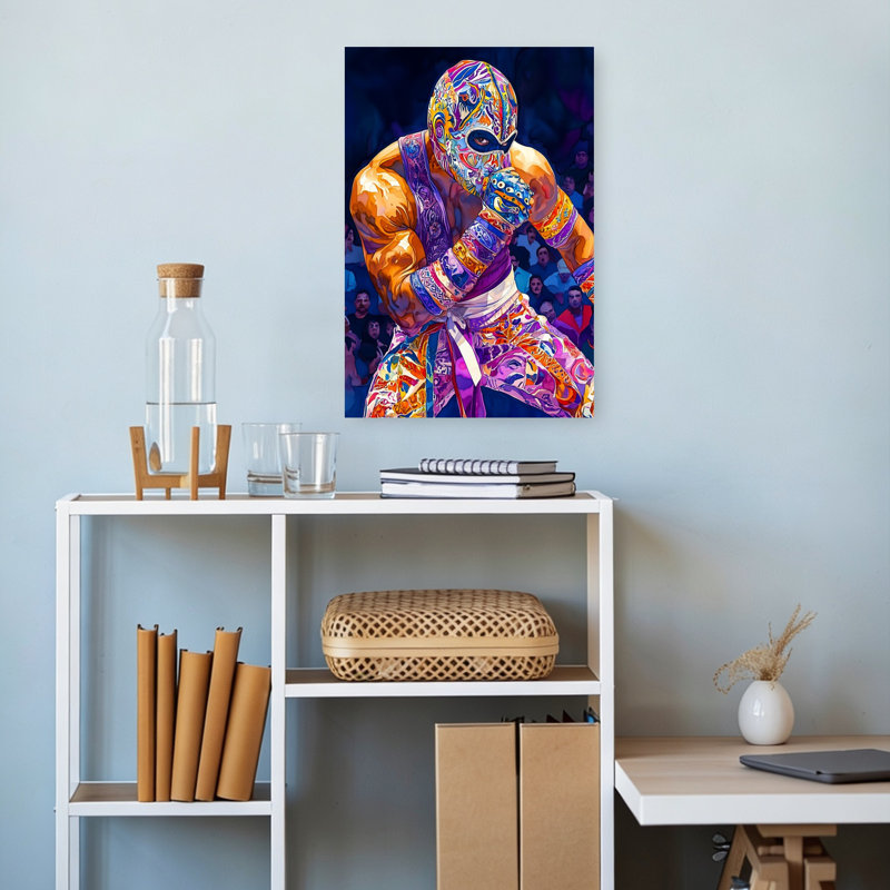 «Mexico Life», art contemporain de Lucha, H 18 po x l 12 po