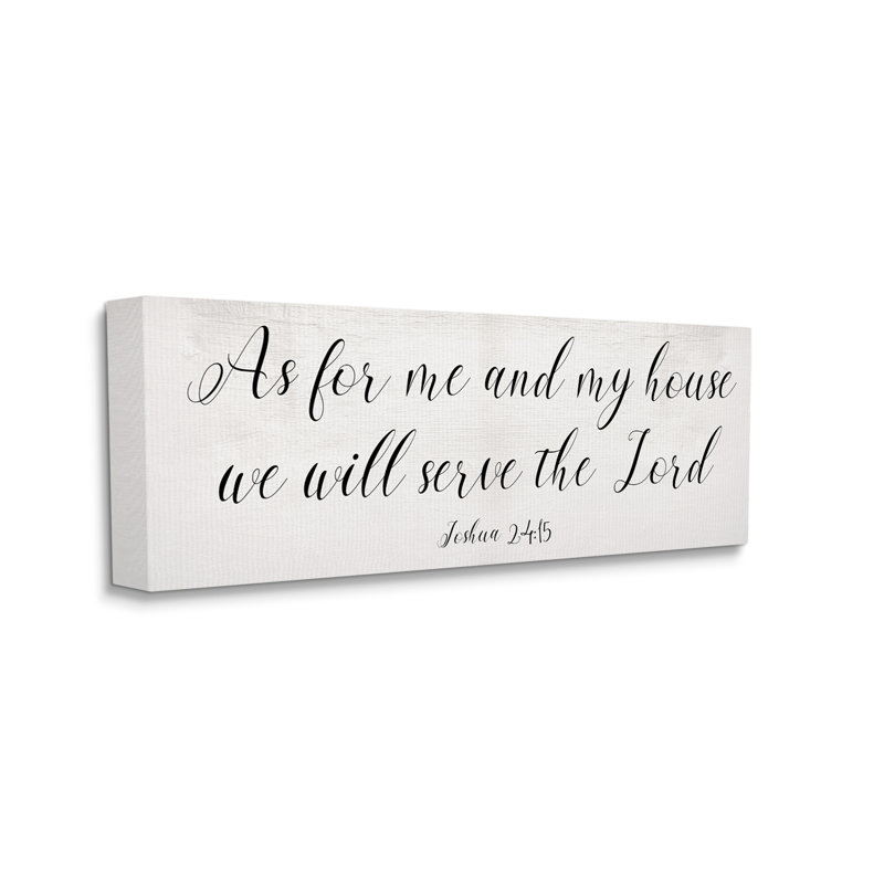 «We Will Serve The Lord Quote», typographie cursive minimale, Toile tendue, H 20 po x l 48 po