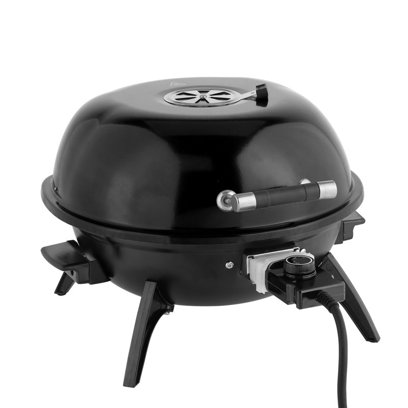Barbecue électrique de comptoir de 45 cm (17,7 po), portatif, double couche, pour une utilisation intérieure et extérieure, 1600 W