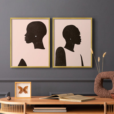 Pink Silhouette I-Premium Framed Print -Ready to Hang - No Nails Required - No Nails Required