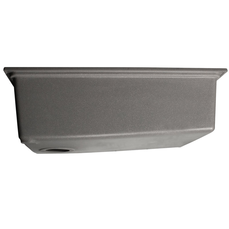 Nantucket Sinks 30 Inch  Dualmount Granite Composite Prep-Station with Side Set Drain, Titanium