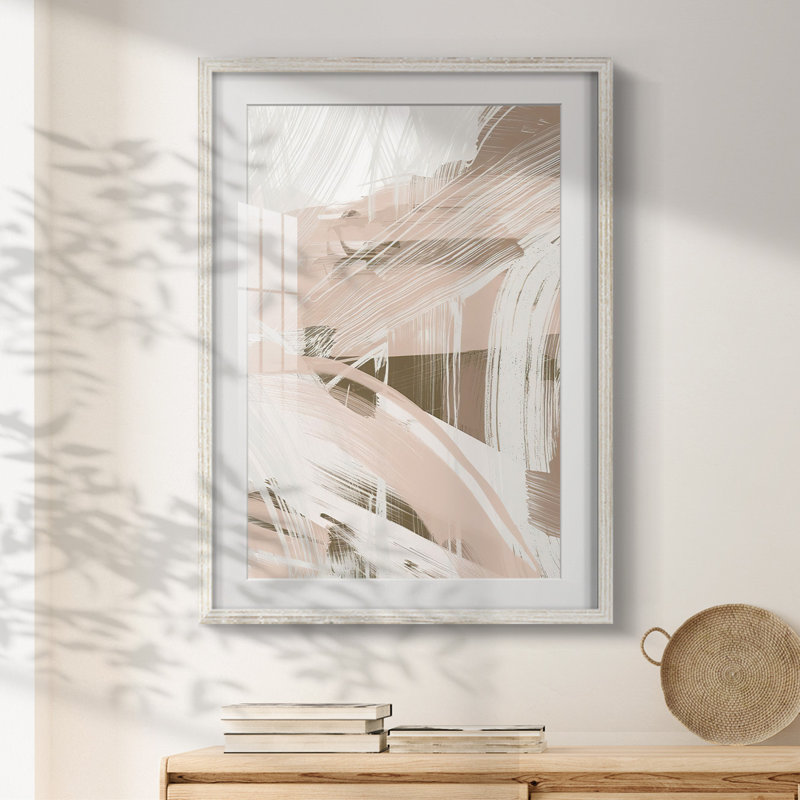 Earthtone Swipe II - impression encadrée, H 19,5 po x l 16,5 po, Blanc