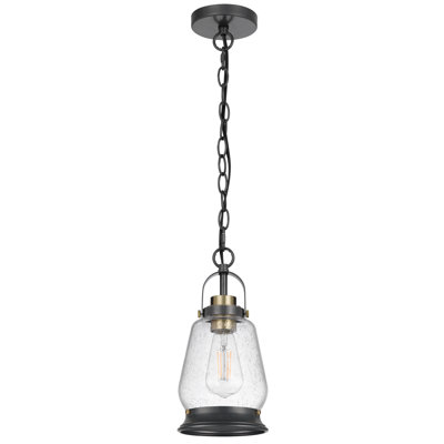 60W Alysoun metal pendant light with glass shade