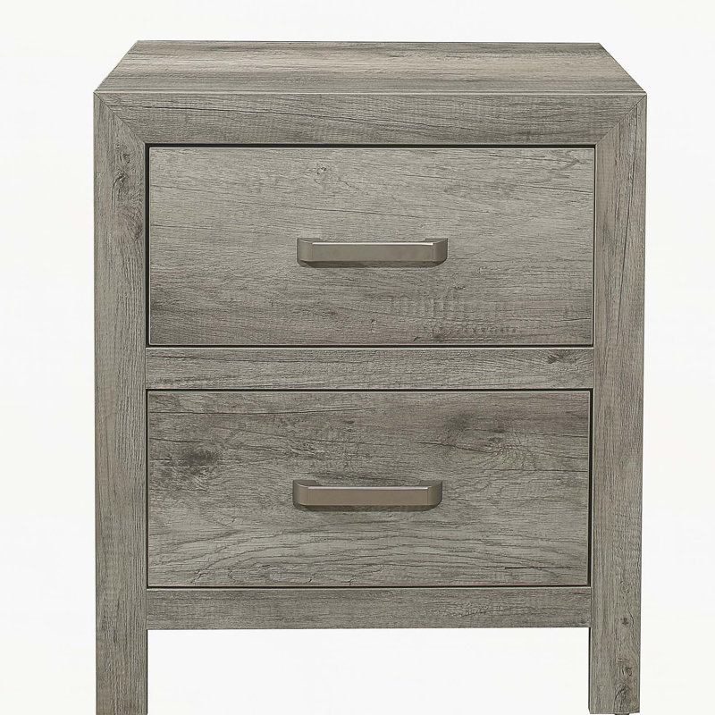 Table de chevet transitionnelle en simili bois plaqué