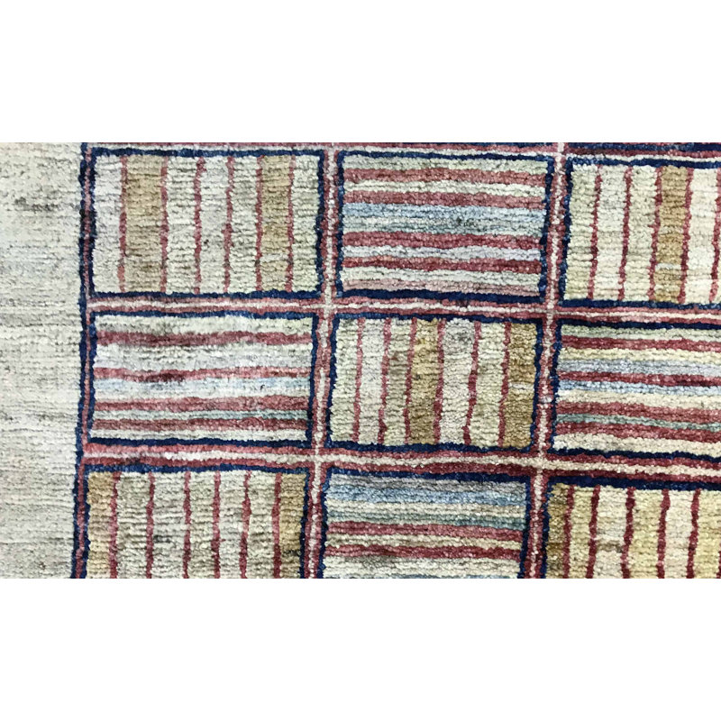 Hand-Knotted High-Quality Ivory and Brown Area Rug