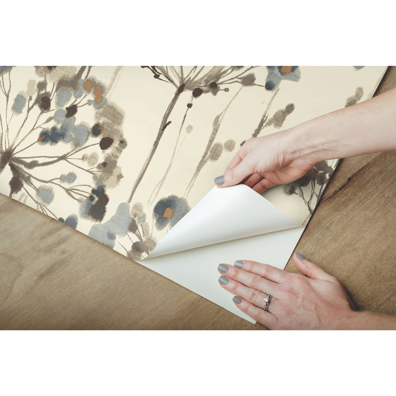 Flourish Floral Peel & Stick Wallpaper Roll, Neutral, Non-Woven