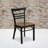 Prompton Three-Slat Ladder Back Metal Restaurant Chair-738419494