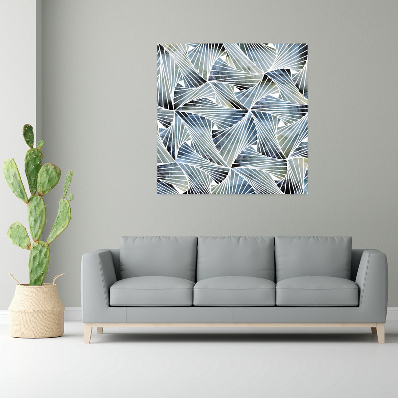 Art contemporain, art moderne géométrique élégant, H 48 po x l 48 po