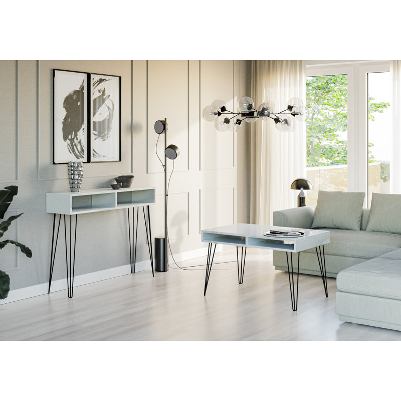 Mare Coffee Table with Storage, White Gloss