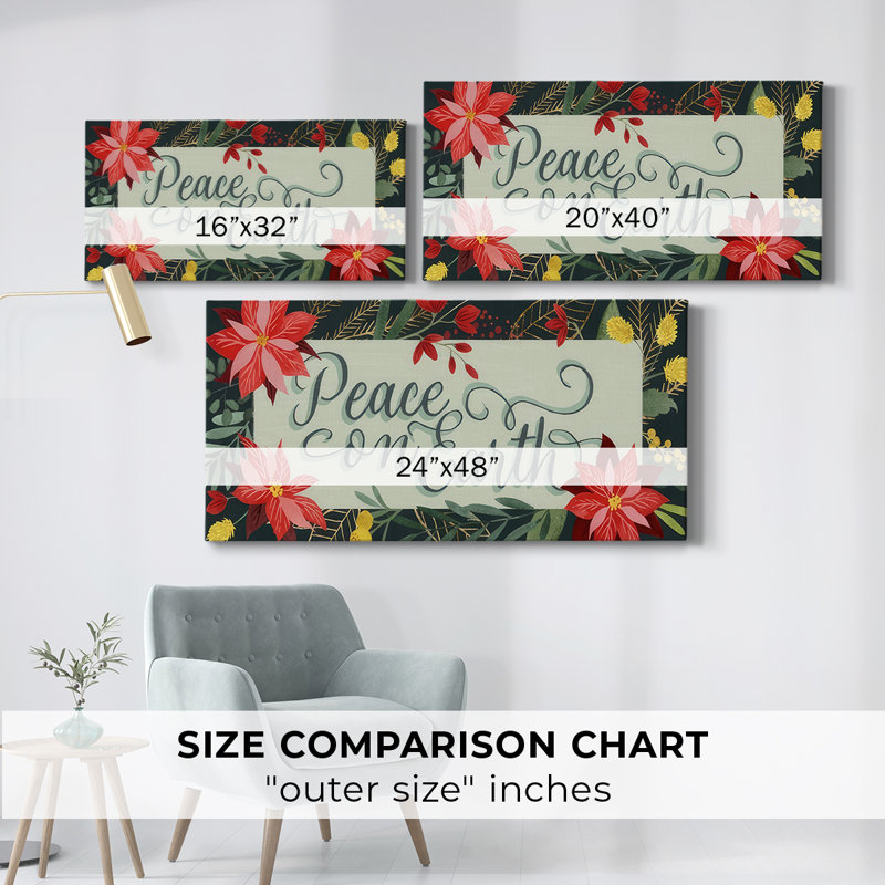 «Bright Christmas Night Collection» - Toile tendue avec châssis - Prêt à accrocher