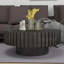 Modern Minimalist Circular Black Coffee Table, 31.4-Inch Natural Wood Colour And Texture-81283415