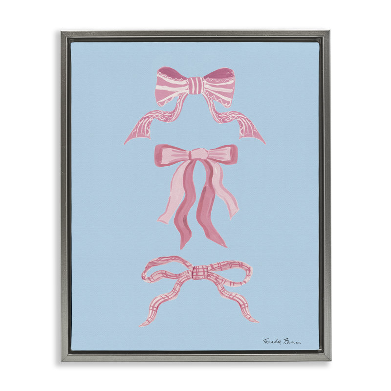 Jolis arcs sur cadre flottant bleu, design par Farida Zaman, H 21 po x l 17 po, Cadre flottant gris lustré