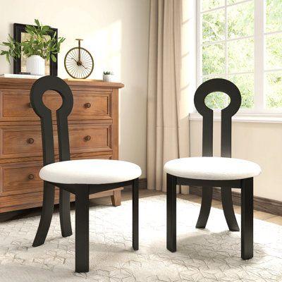 Rubber Solid Wood Dining Chair, Sheep Plush Dining Chair, Armless Dining Chair