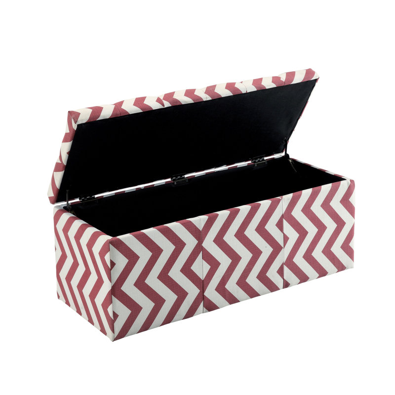 Zarah Polyester Upholstered Storage Bench, Red