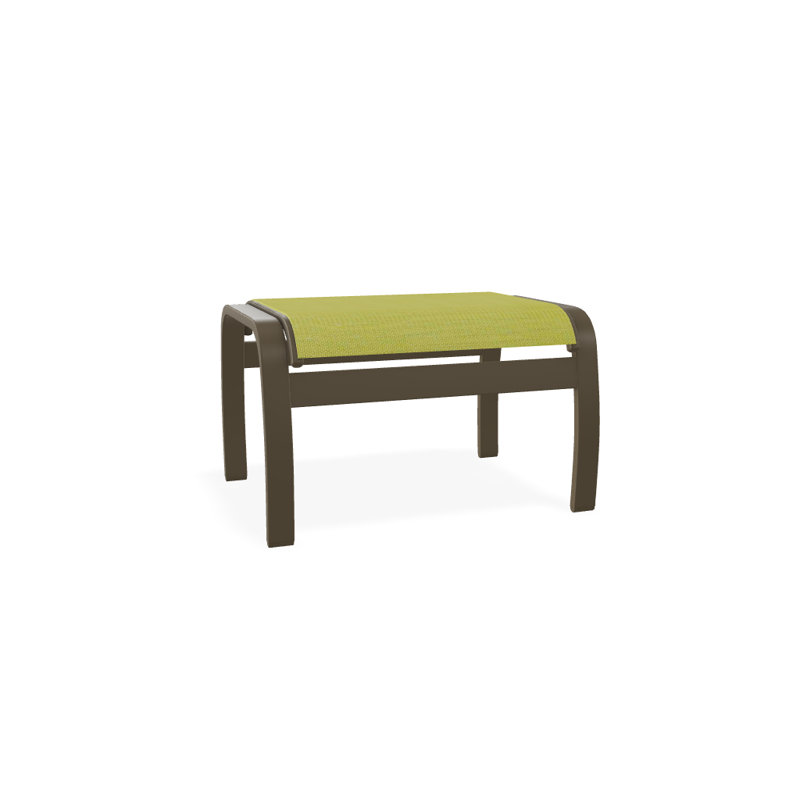 Repose-pieds d'extérieur avec coussin Askar, Lime 38D Sunbrella®, Bois de plage texturé