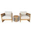 Ensemble de conversation pour patio 2 personnes avec coussins Acacia