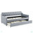Upholstery Daybed With Erectable Trundle And USB Charging Design, Linen-2143452007