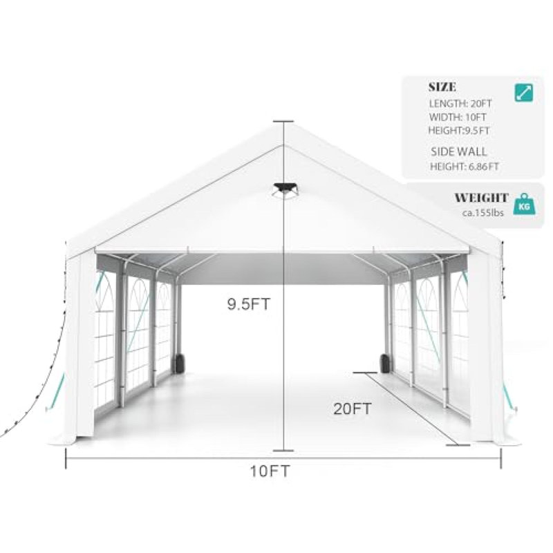 Tente d'auvent robuste X20ft pour les événements extérieurs avec parois latérales amovibles