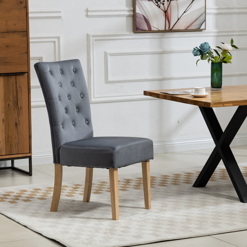 Lassen Upholstered Dining Chair, Dark Grey